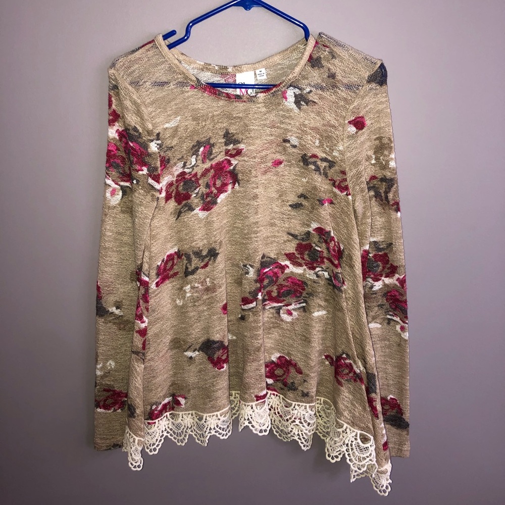 Flower print sweater